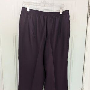Alfred Dunner Size 16 Plum All Elastic Waist Pants Inseam 26"